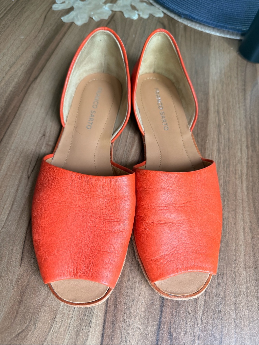 Franco Sarto Real Leather Open-Toe Flats